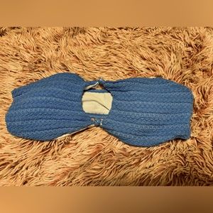 Blue bandeau swimsuit